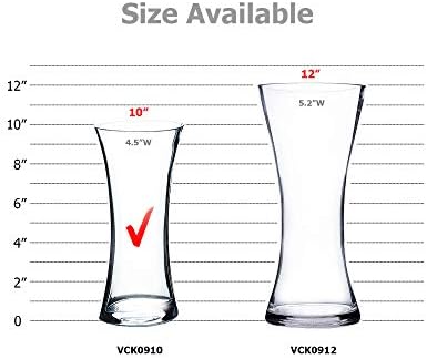 WGV Gathering Bouquet Vase, 4.5" W, 10" H, Clear Glass Floral with Flared Oval Opening, Centerpiece, Home Wedding Event Decor, 1 Piece (VCK0910) - Image 3