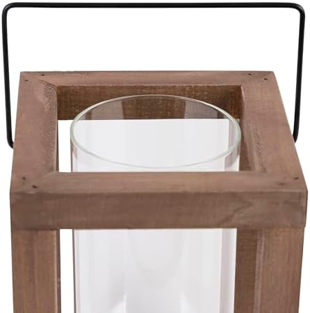 Zingz & Thingz Wooden Candle Lanterns, Decorative Light Home Decor, 9" Tall, Rustic Garden - Image 3