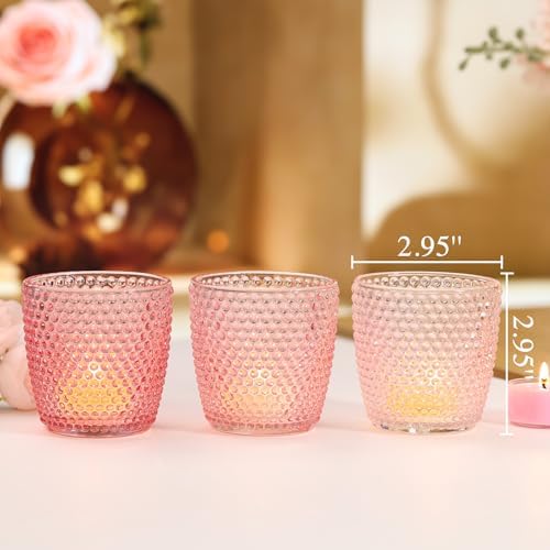 Volens Colored Pink Votive Candle Holders 12pcs Tealight Candle Holder - Image 2
