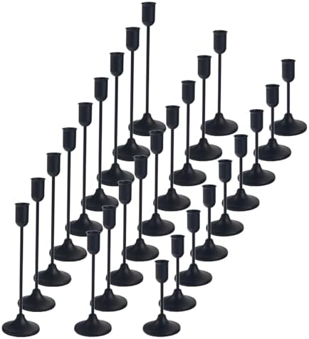 27 Pcs Black Candlestick Holders Set - Vintage Brass Taper Candle Holder for Pillar Candles - Modern Decorative Centerpiece for Wedding Fireplace Mantel Decor - Cozy Atmosphere Housewarming Gift by WJWHQ