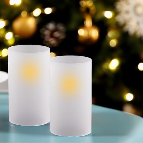 WGVI Hurricane Candle Holder Sleeve, W: 4", Ht: 8", Frosted Glass Cylinder Open Both Ends, Chimney Tube Shade, 6 Pieces - Image 6