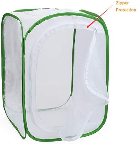 RESTCLOUD Insect and Butterfly Habitat Cage Terrarium Pop-up 24 Inches Tall with Zipper Protection - Image 2