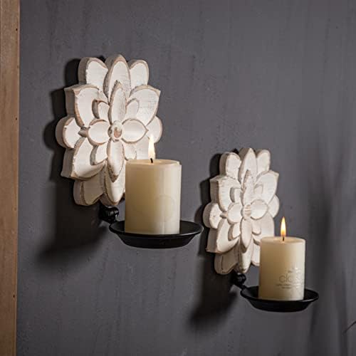 SOFE Farmhouse Candle Sconces Set of Two, Handmade Distressed Finish by SOFE