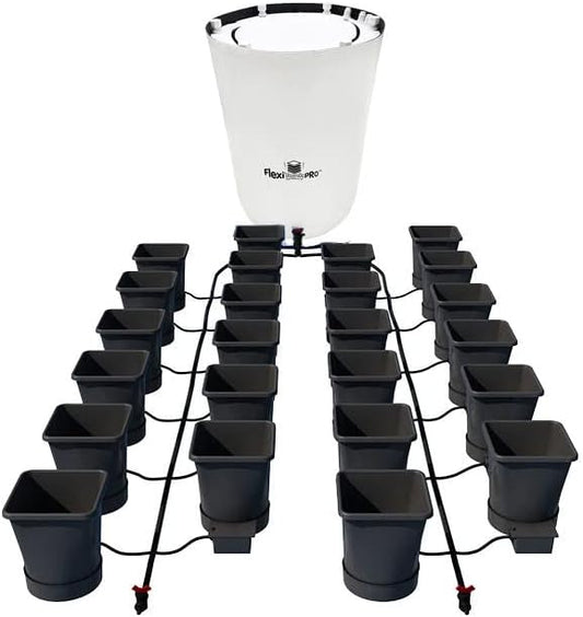 AutoPot 24 Pot XL System with 6.6 Gallon Plastic Pots and 105 Gallon PRO FlexiTank - Self-Watering, Gravity-Fed Hydroponic System (24PotXL - 6.6 Gallon - 105 Gallon PRO FlexiTank) Indoor, Black