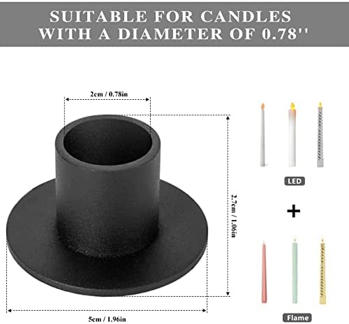 8 Pcs Black Retro Candle Holders, Candlestick Holder - Image 3