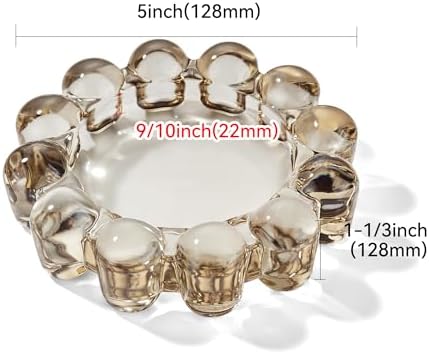 Chic Smoky Glass Candle Dish, 1 Pack Modern Bubble Candle Holder for Small Candles and Diffusers, Decorative Home Decor Accessorys - Image 2