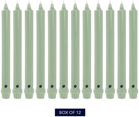 Colonial Candle Unscented Taper Candle, Classic Collection, Colonial Classic Green, 10 In, Pack of 12 - Up to 8 Hours Burn - Image 2