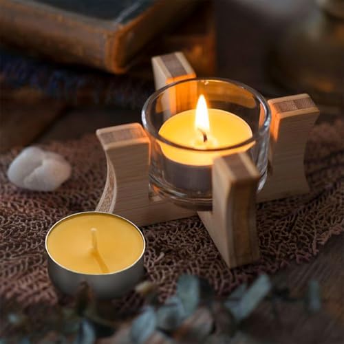 Beeswax Tealight Candles 48 Pack, 4 Hour Burn Natural Tea Candle - Image 2