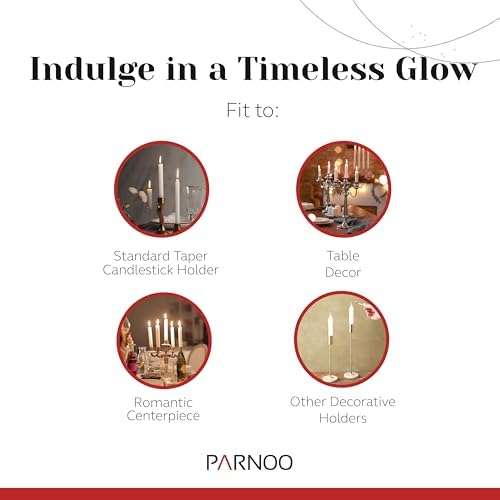 Tapered Candles - 80 Bulk Set of 6” Sticks - 5 Hours Clean, Long-Burning White Candlesticks - Dripless Unscented & Hand-Dipped Tall Candles for Dinners - White Taper Candles by PARNOO - Image 6