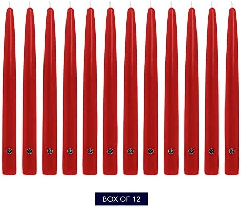 Colonial Candle Unscented Taper Candle, Handipt Collection, Red, 6 in, Pack of 12 - Up to 4 Hours Burn - Image 2