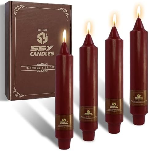 Taper Candles Red Candlesticks,7Inches Short Tapered Candle Unscented Candle Sticks Dripless Candles for Dinner Decor Housewarming Gift Idea,4pcs (18D4PC-RED) by Gedengni