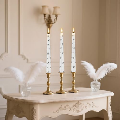 Flameless Taper Candles with Remote, Black Bow and Dot Flameless Candles - Image 7