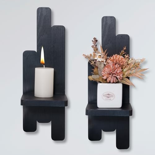 Yorkmills Wall Candle Sconces Set of Two, Black Wall Sconce Candle Holder by Yorkmills