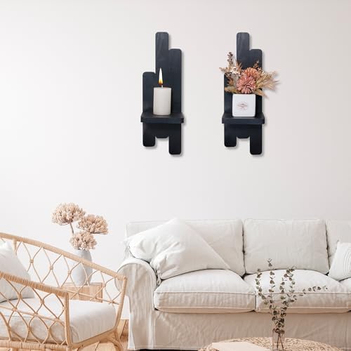 Yorkmills Wall Candle Sconces Set of Two, Black Wall Sconce Candle Holder - Image 5