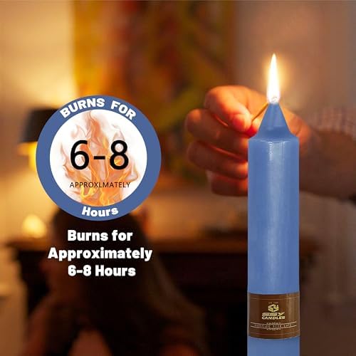 NJAO HOO Dark Blue Short Taper Candle 7 Inch Candlesticks Unscented Dripless Tapered Candle Set for Home Decor Wedding Party Dinner Candles, 4 Pack - Image 6