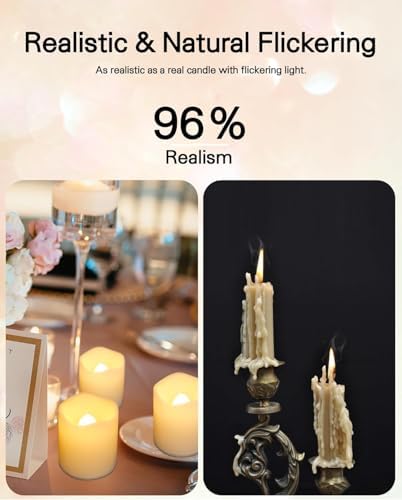 SHYMERY Flameless Votive Candles,50 Pack Flickering Electric Fake Battery Operated LED Candles,200+Hour Long Lasting LED Tea Lights for Wedding,Halloween,Christmas,Party and Holiday Decoration - Image 3