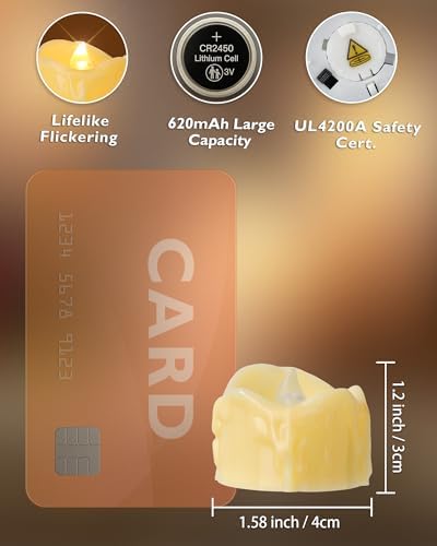 Homemory 24-Pack Remote Flameless LED Battery Tea Light Candles, 400+Hrs - Image 2