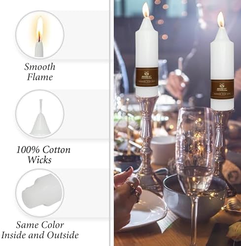 White Short Taper Candle Candle Sticks, 5 Inch Mini Pillar Candles Small Taper Candles, 4PCS Handmade Unscenteds Candlesticks for Festive, Party, Spell, Wedding, Home Decor - Image 3