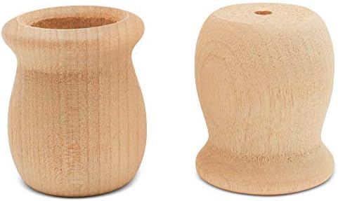 Bean Pot Candle Cups, 1-5/8 Inch, 29/32 Inch Hole, Pack of 25 Unfinished Wood Candle Holders, Wood Turnings for Crafts, by Woodpeckers - Image 3