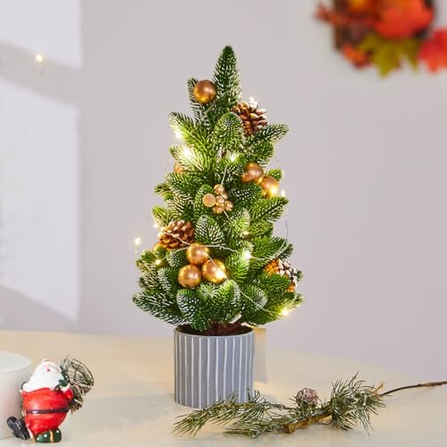 Classic Small Christmas Tree Table Decor (Gold Pine) by MYELLU