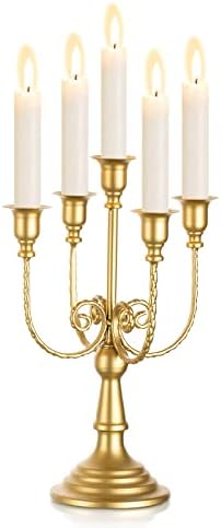 Sziqiqi Gold Candelabra Candle Holders for Wedding Christmas, 5 Arms by SZIQIQI
