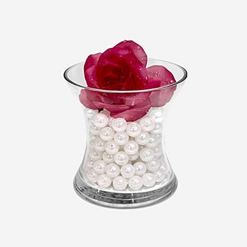 WGV Unique Bouquet Vase Bulk, 5.5" W, 6" H, Clear Short Hurricane Concaved Neiman Glass Floral Container, Home Wedding Event Decor, 12 Pieces (VHV0606) - Image 5