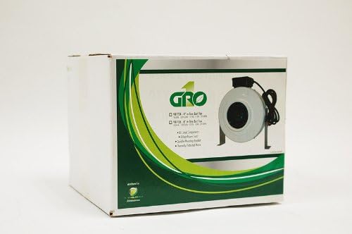 Grow1 Inline Duct Fan 4 Inch 171 CFM High Output Ventilation Fan for Exhaust or Intake with Mounting Kit and Cord