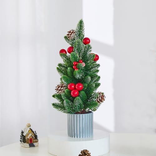 Classic Small Christmas Tree Table Decor (Red Pine) - Image 7