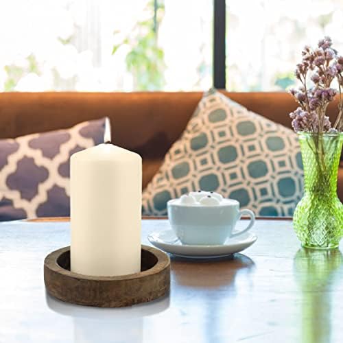 Stonebriar Unscented Pillar Candles – 65 Hour Burn Time, Long-Lasting Wax Candles for Weddings, Holidays, Home Décor & Special Events, Pack of 3, Ivory, 3" x 6" - Image 3