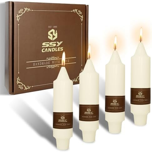 Candlesticks Short Taper Candle,5inches Ivory Candle Sticks Dripless Tapered Candles for Home Decor Weddings Festive Party Holiday,7D-IV by Gedengni