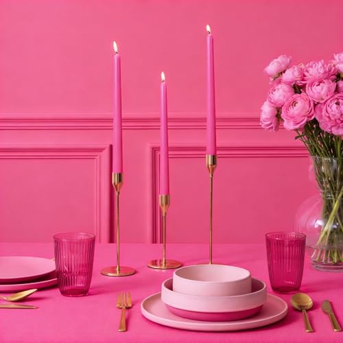 Viyffo Taper Candles, 10 Inch, 4 Pack, Clear Pink – Unscented, Smokeless - Image 5