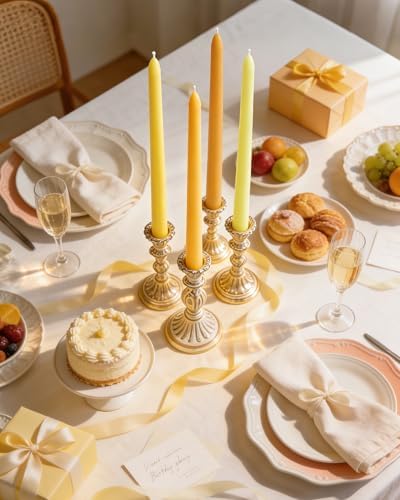Viyffo Taper Candles, 12 Inch, 20 Pack, Yellow Unscented, Smokeless Design - Image 4
