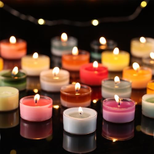 Ocean Memory Scented Tea Lights Candles – Soft Blue – 6 Hour Burn – 100% Palm Wax – Scented Tealight Candles for Holiday Relaxation, Winter Gatherings – 16 Pack Scent Votive Candle - Image 6