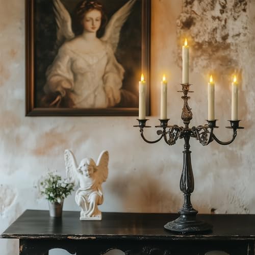 Homemory 7 Inches Flameless Taper Candles with Remote Timer, Short Led Candlesticks with 3D Flickering Light, Battery Operated Candles with Lifelike Flame for Wedding Home Xmas Decor, Ivory, 6 Pcs - Image 4