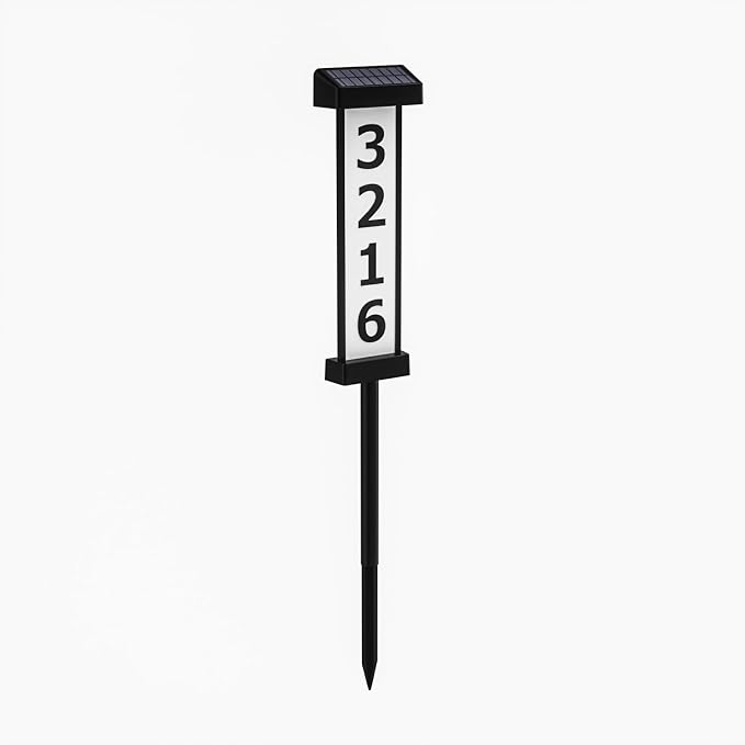 House Numbers for Outside [ Light up Dual-Sided Illuminated ], Solar Address signs for Yard with Plaque Stakes Outdoor Waterproof Illuminated Address Numbers for House Garden Patio Lawn