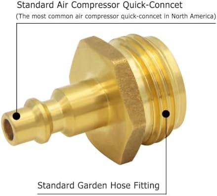 Hooshing 2PCS Winterize Blowout Adapter 1/4" Quick Connect to 3/4" GHT Male - Image 2