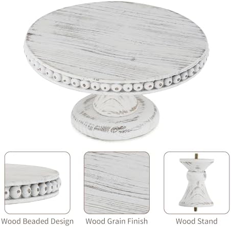Hanobe White Cake Pedestal Stand 12 Inch Display Riser Plate Home Decor - Image 5