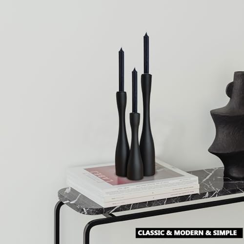 Candle Holder Black Candlestick Holders 3,Tall Taper Candle Holders Set of 3 for Candlesticks(12"/10"/7.5" H),Modern Farmhouse Candle Stick Candle Holder for Decor - Image 5