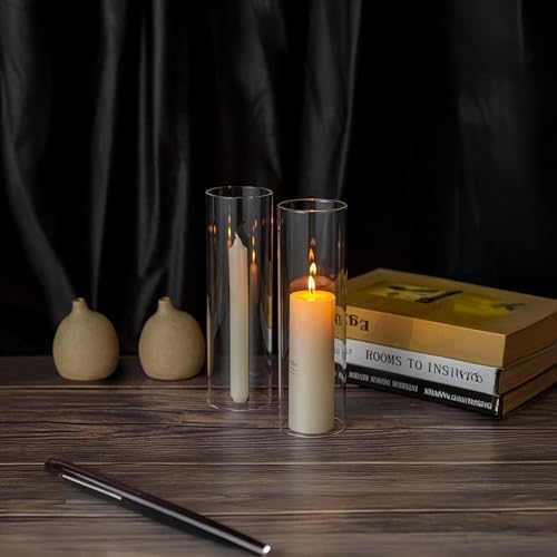 WGVI Hurricane Candle Holder Sleeve, Wide 3", Height 10", Clear Glass Cylinder Candleholder, Chimney Tube, Open Ended Candle Shade, 12 Pieces Bulk - Image 7