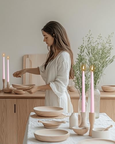 10" Pink Purple Taper Candles-12 Pack Tall Candlesticks-Unscented Dripless Candles 8 Hour Burn for Spring,Advent Home Decor,Dinner,Holidays,Weddings,Christmas Home Decor - Image 5