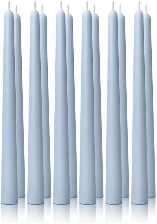 12PK 10" Classic Taper Candles, Dusty Blue, 7-8 Hours Long Burning, Unscented Tall Candlesticks by Unknown