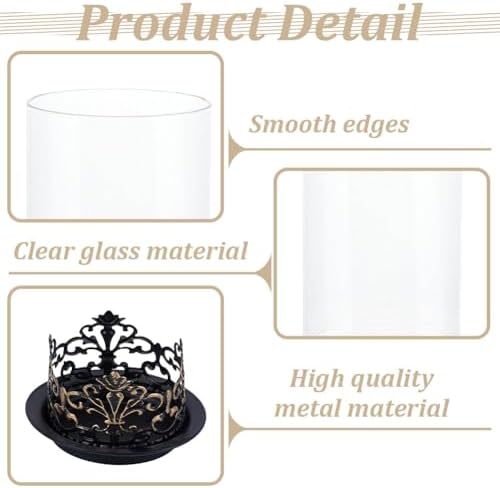 4PCS Vintage Gothic Hurricane Glass Candle Holders, Metal Base Candlestick Holders Wedding Centerpieces for Tables, Pillar Candle Holder for Versatile Decor in Formal and Everyday Settings - Image 3