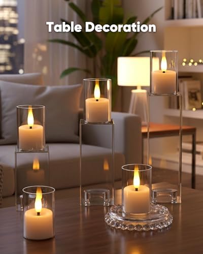 Homemory Acrylic Flameless Led Votive Tealight Candle with 6H Timer, 6Pack - Image 6