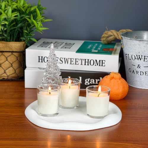 48 Packs Unscented White Votive Candles in Glass, Bulk Small Soy Wax Votives for Wedding Party Dinner Table, 1.7" W x 2" H - Image 7