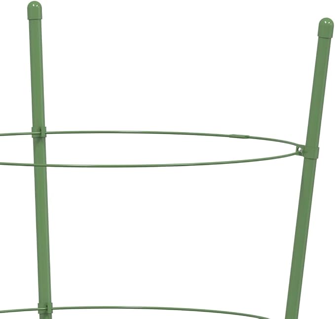 5 Pcs Garden Plant Support Set, 23.6 Inch Steel Tomato Cages for Climbing Flowers, Vegetables, Peonies, and Vine Plants, Green Heavy Duty Trellis Stakes