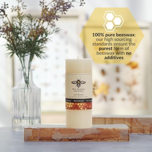 Big Dipper Wax Works 100% Beeswax Pillar Candle, 2 x 4.75 in, Ivory - Image 3