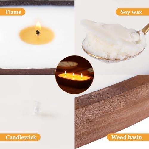 Aromatherapy Candle, SEVEYEE Lavender Candle 7wicks 20inch, Large Wooden Bowl Candles for Women,Girl Birthday Gift, 32oz - Image 7