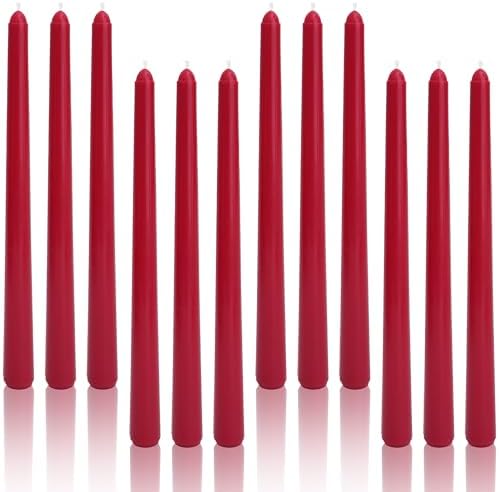 Viyffo Taper Candles, 10 Inch, 12 Pack, Winter Berry – Unscented by Viyffo