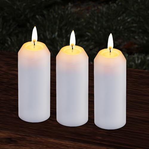 3Pack Emergency Candles for Power Outages, 15H White Candle, 3" Unscented by NOMFIX