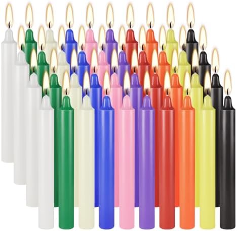 40 Pack 4 Inch Spell Chime Candles,Multi-Colored Taper Candles,10 Colored by kneeife